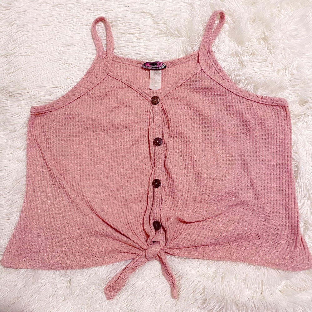 Discreet Waffle Pink Tank Top